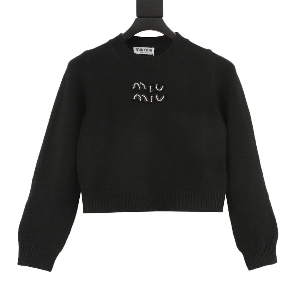 Miu Miu Black Crew Neck Sweater